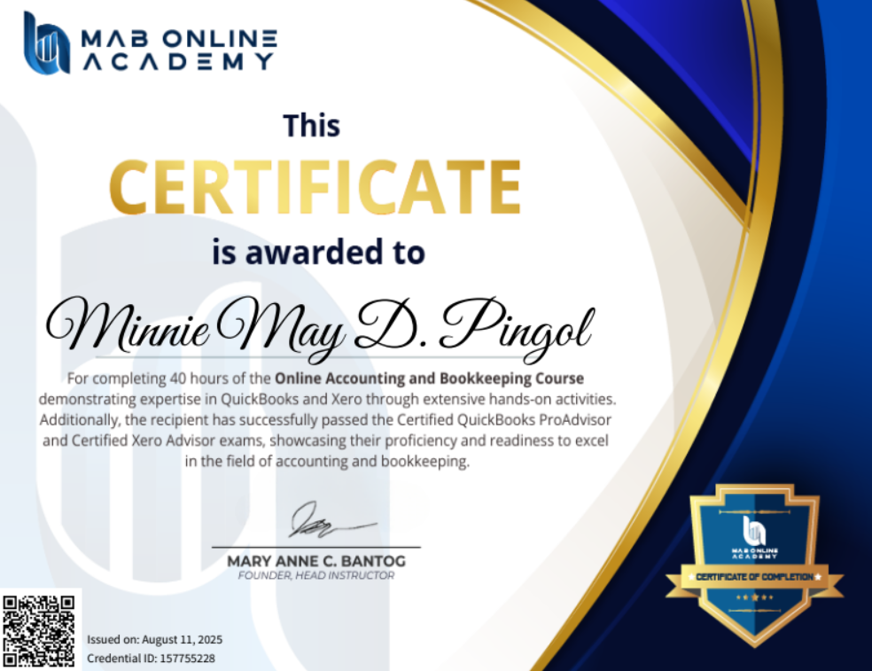 Online Accounting and Bookkeeping Certificate