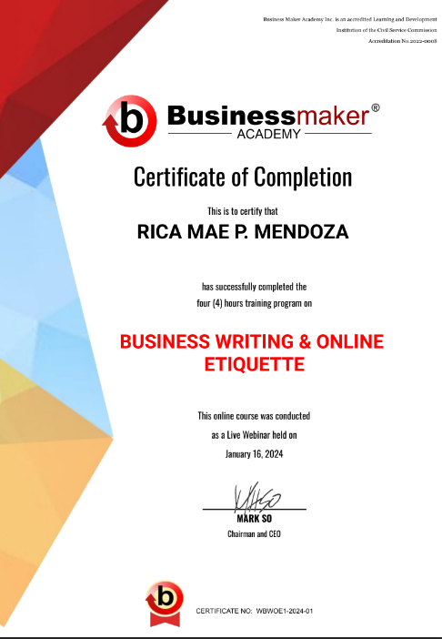 Business Writing & Online Etiquette