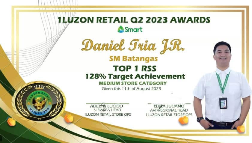 Top 1 Retail Store Specialist on SMART Communications, Inc..
