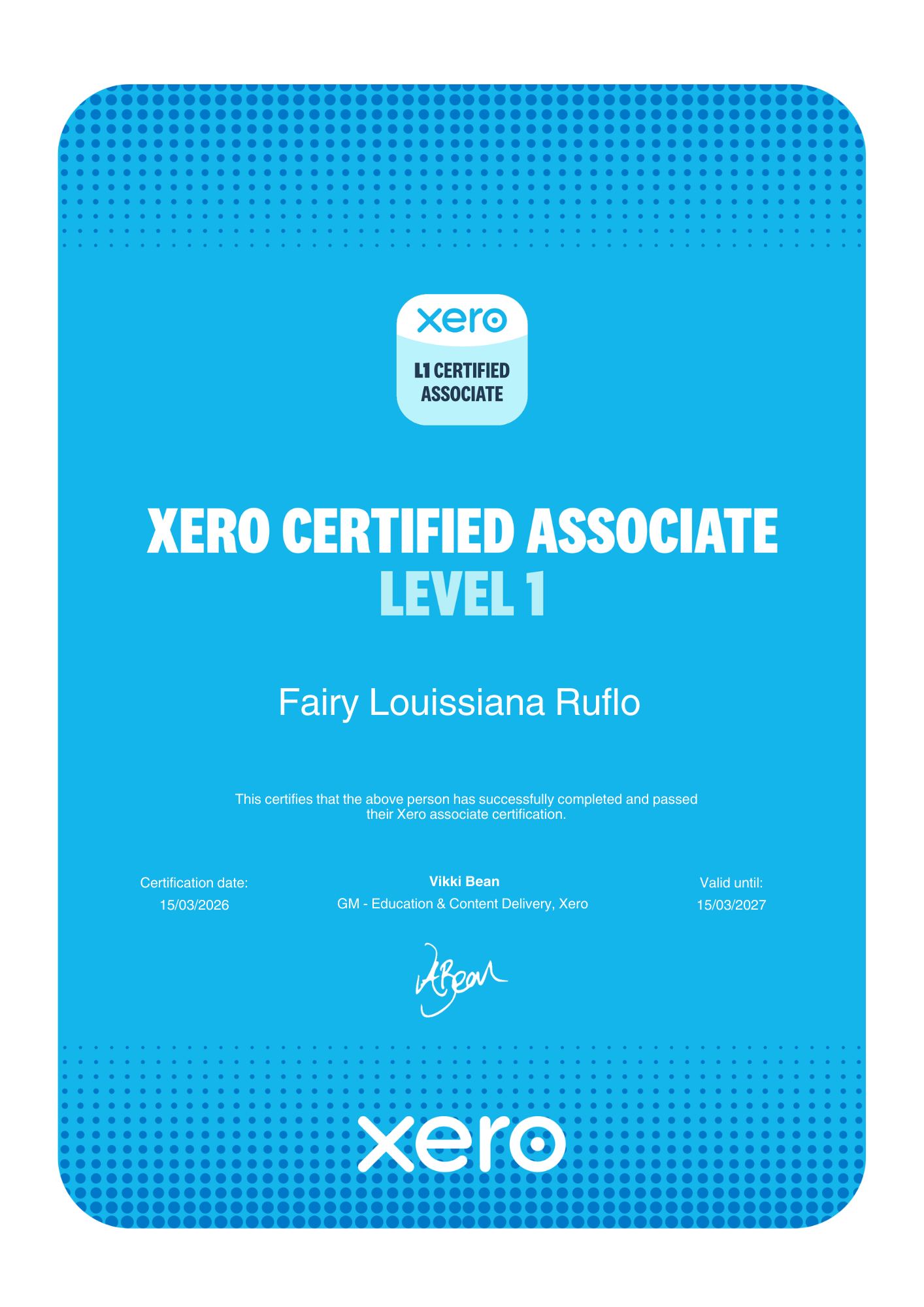 XERO Certified Associate Level 1