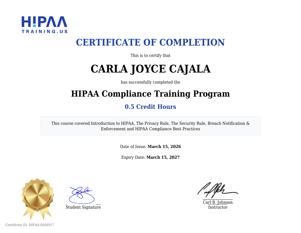HIPAA COMPLIANCE TRAINING PROGRAM