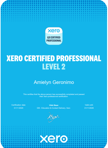 Xero Ceritificate Level 2
