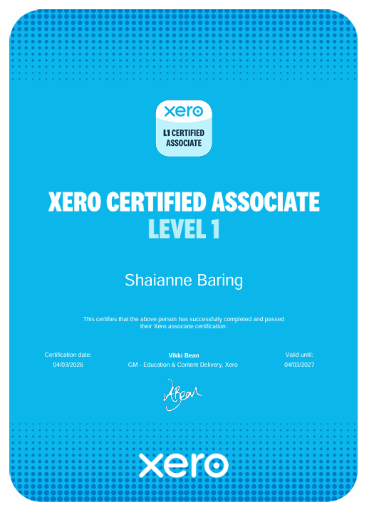 L1  XERO CERTIFICATION