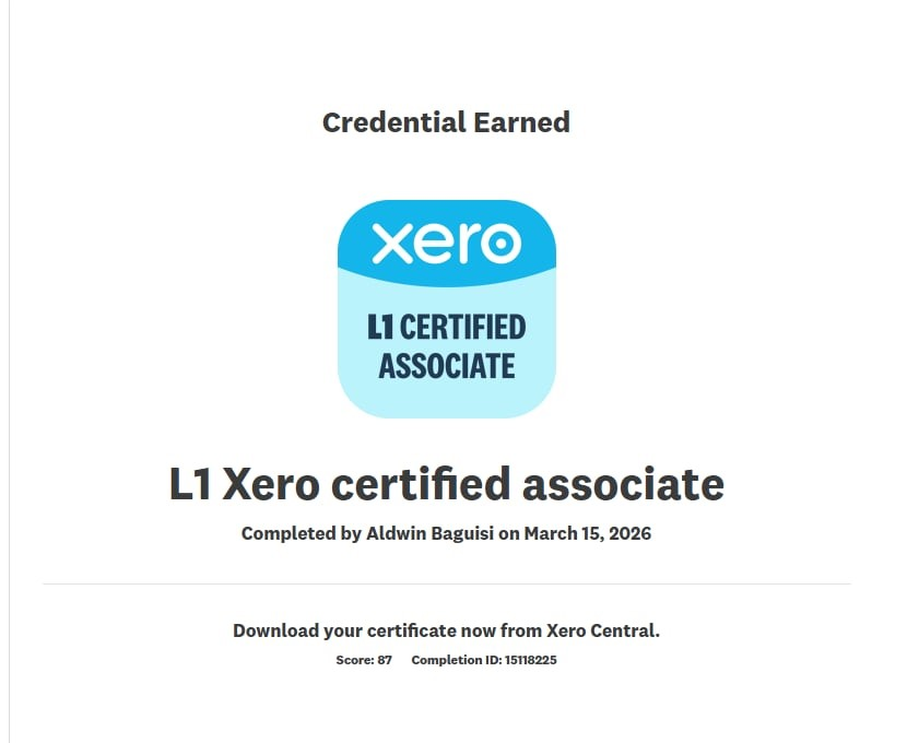 L1 Xero Certified Associate