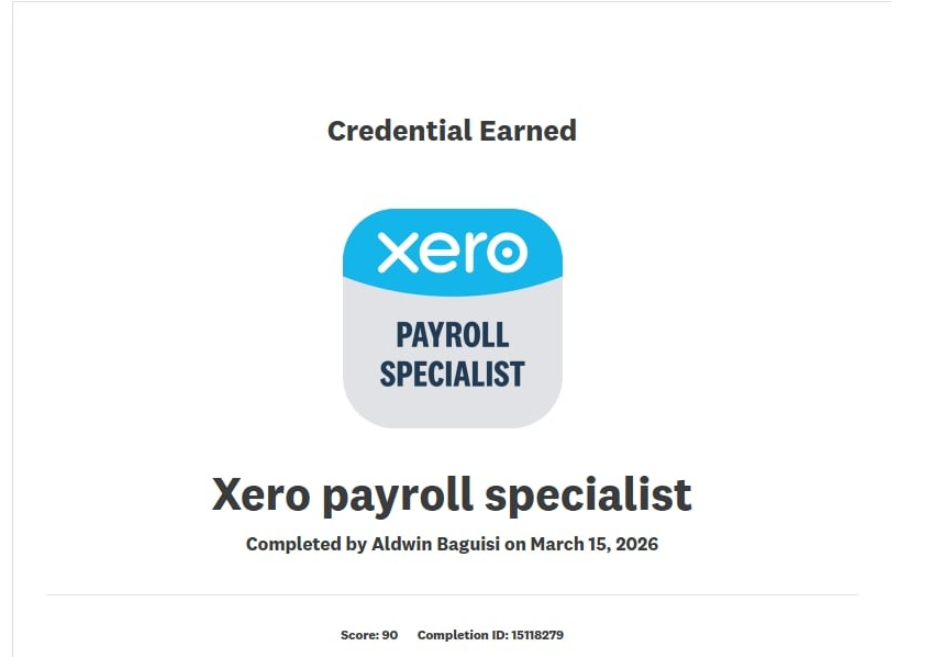 L1 Xero Payroll Specialist