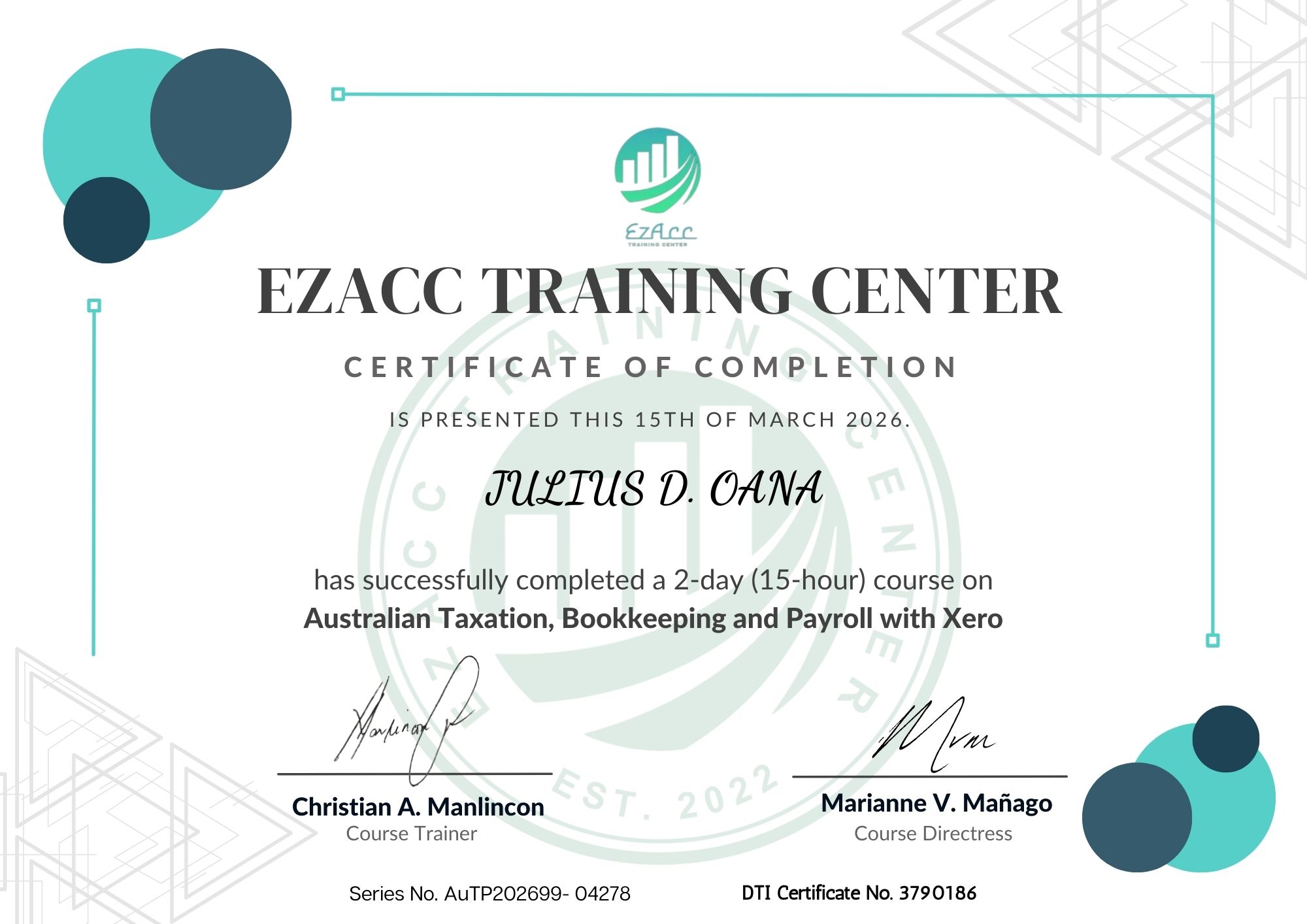 Australian Bookkeeping and Taxation Certificate