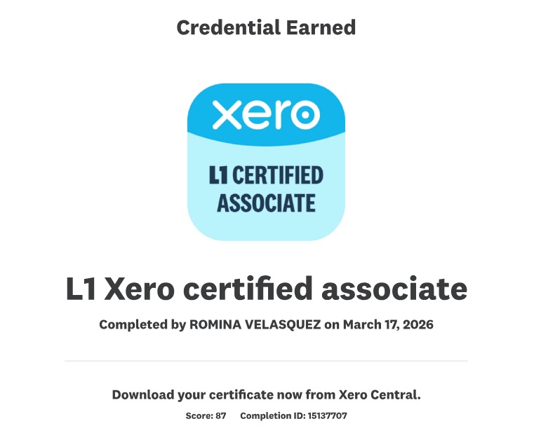 L1 XERO CERTIFIED ASSOCIATE