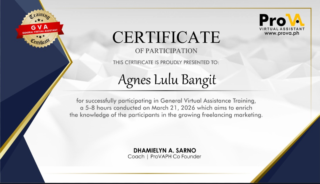 Certificate of Participation (GVA)