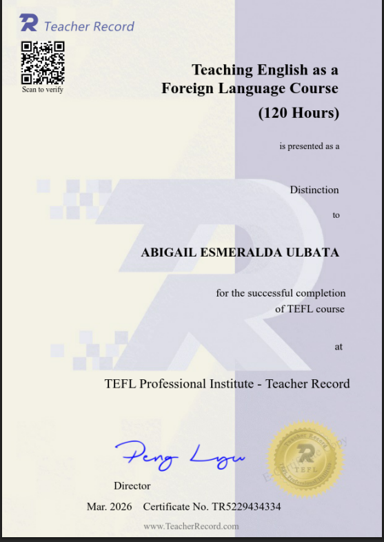 Teaching English as a Foreign Language Course (TEFL) 120 Hours