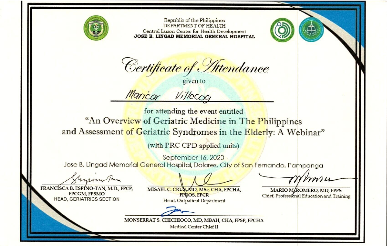 Certificate of Attendance