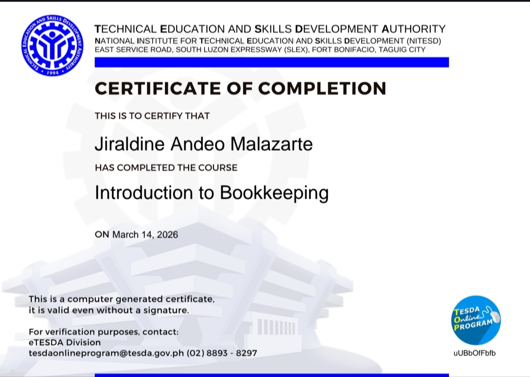 Certificate of Completion