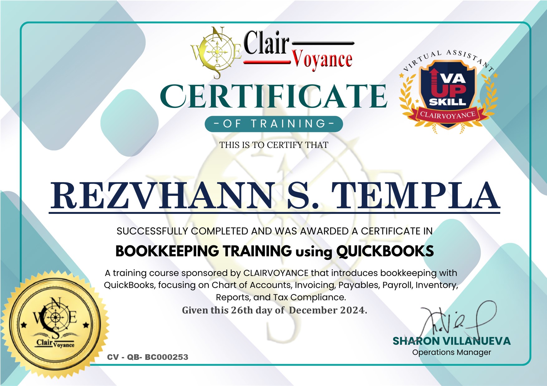BOOKEEPING W/ QUICKBOOKS