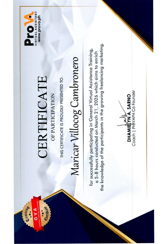 Certificate of Participation