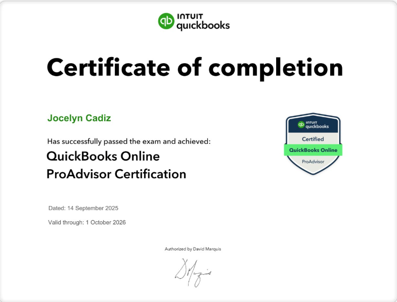 QuickBooks Online ProAdvisor Certification