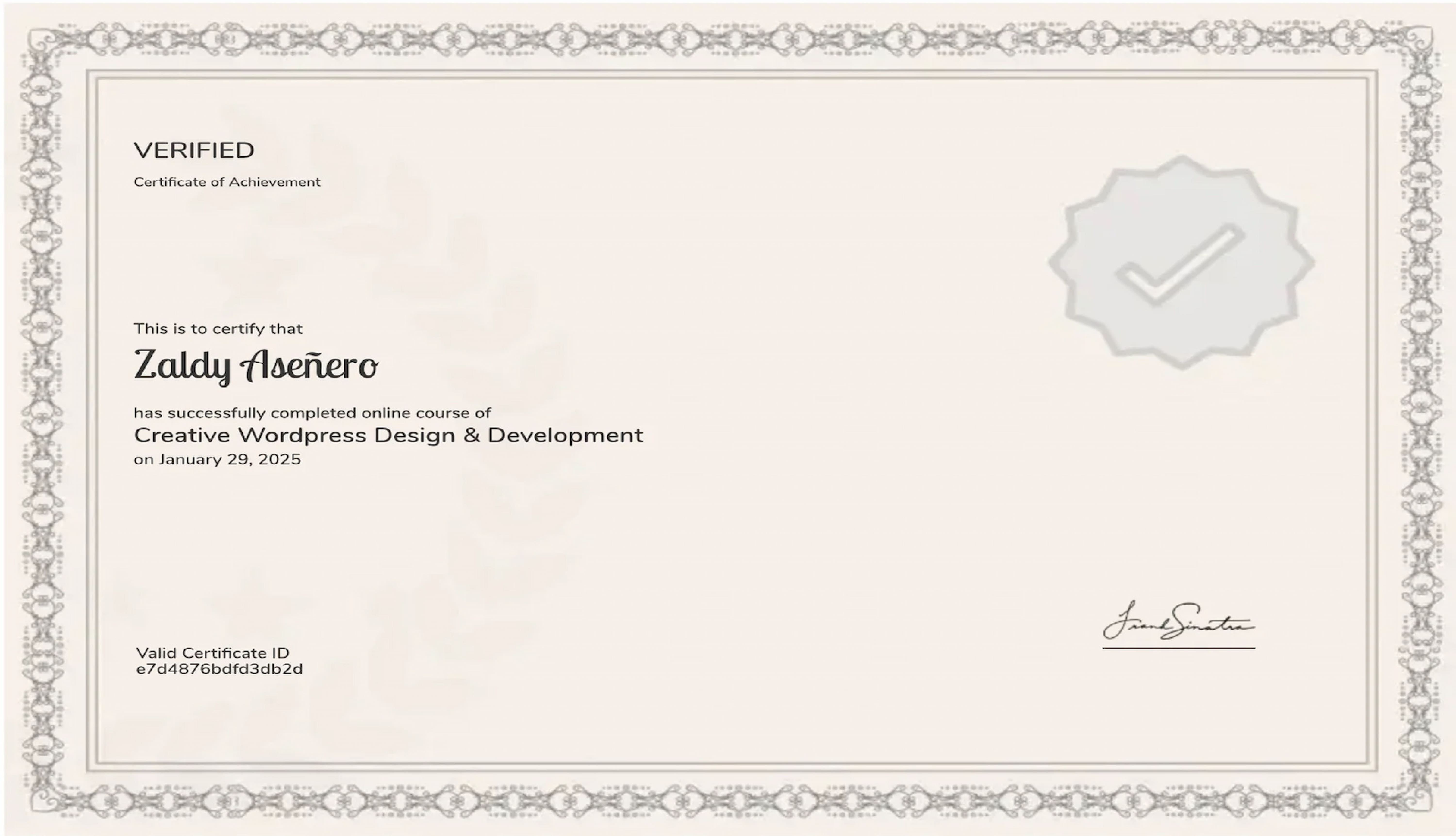 Wordpress Design and Development  Certification