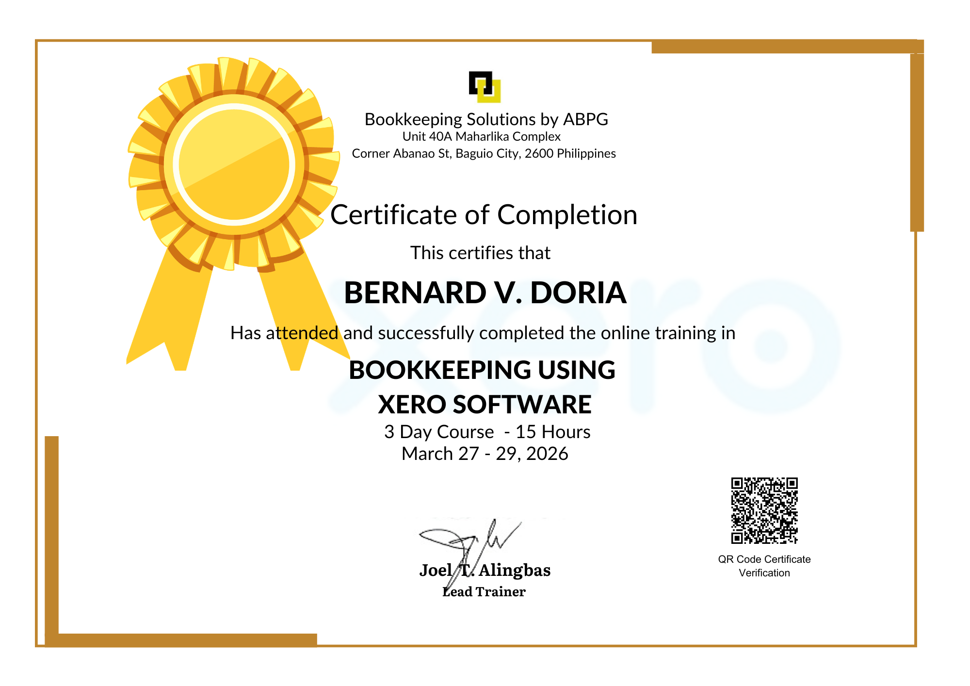 Bookkeeping Using Xero Software Certificate