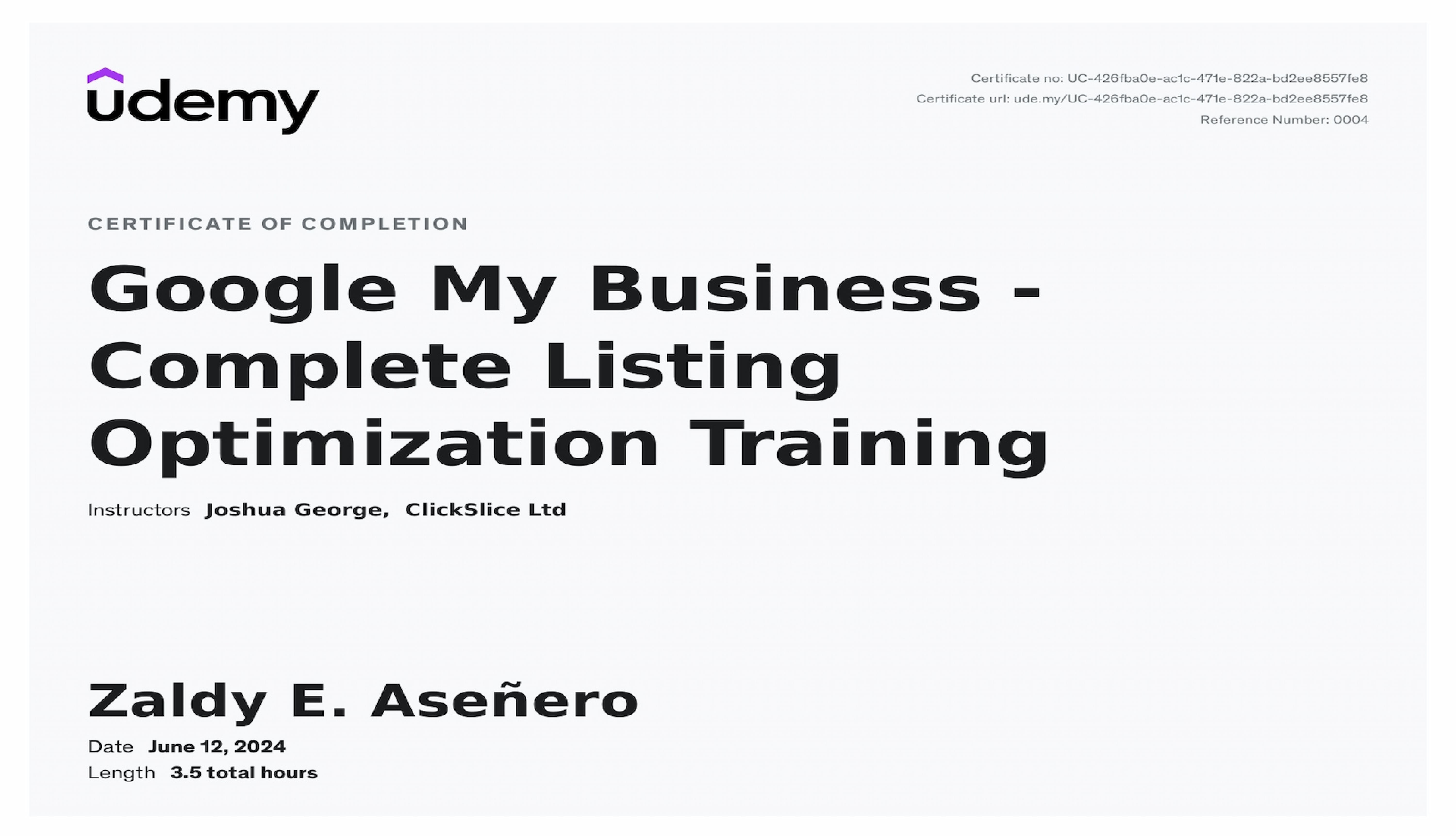 Google Business Listing Optimization SEO Certificate Udemy