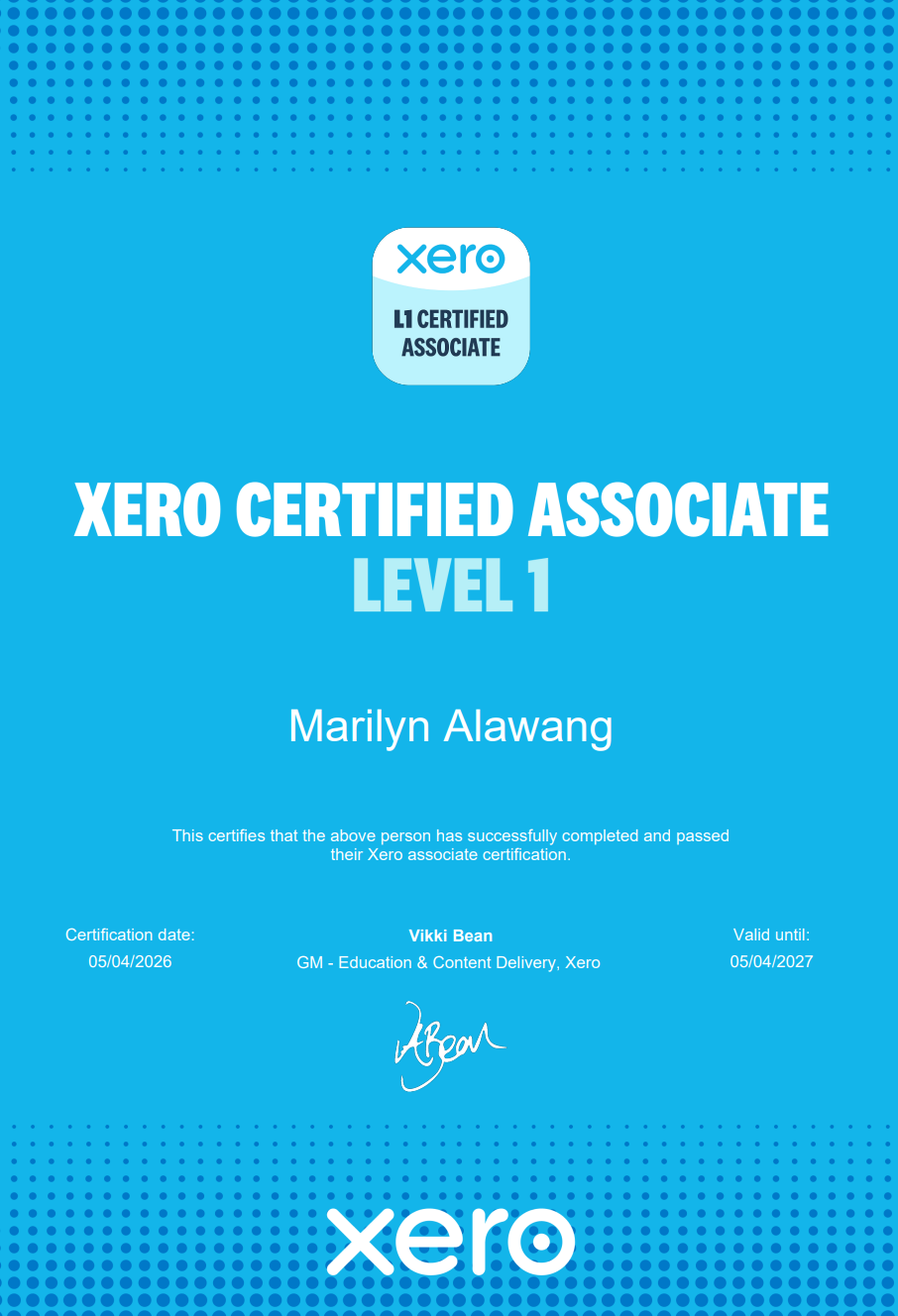 L1 Xero Certified Associate