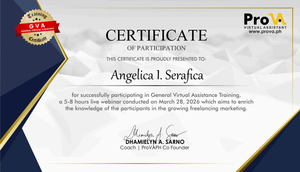 Certificate of Participation - GVA