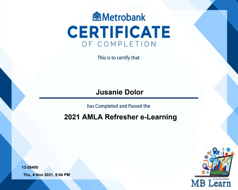 2021 AMLA Refresher