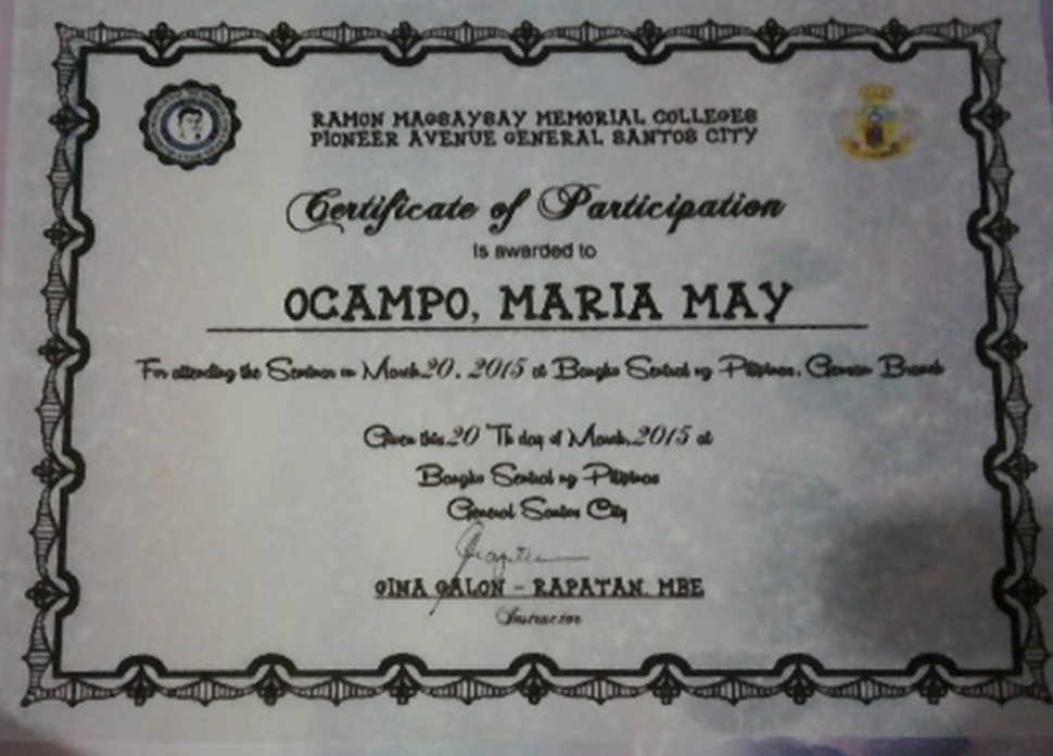 Certificate of Participation