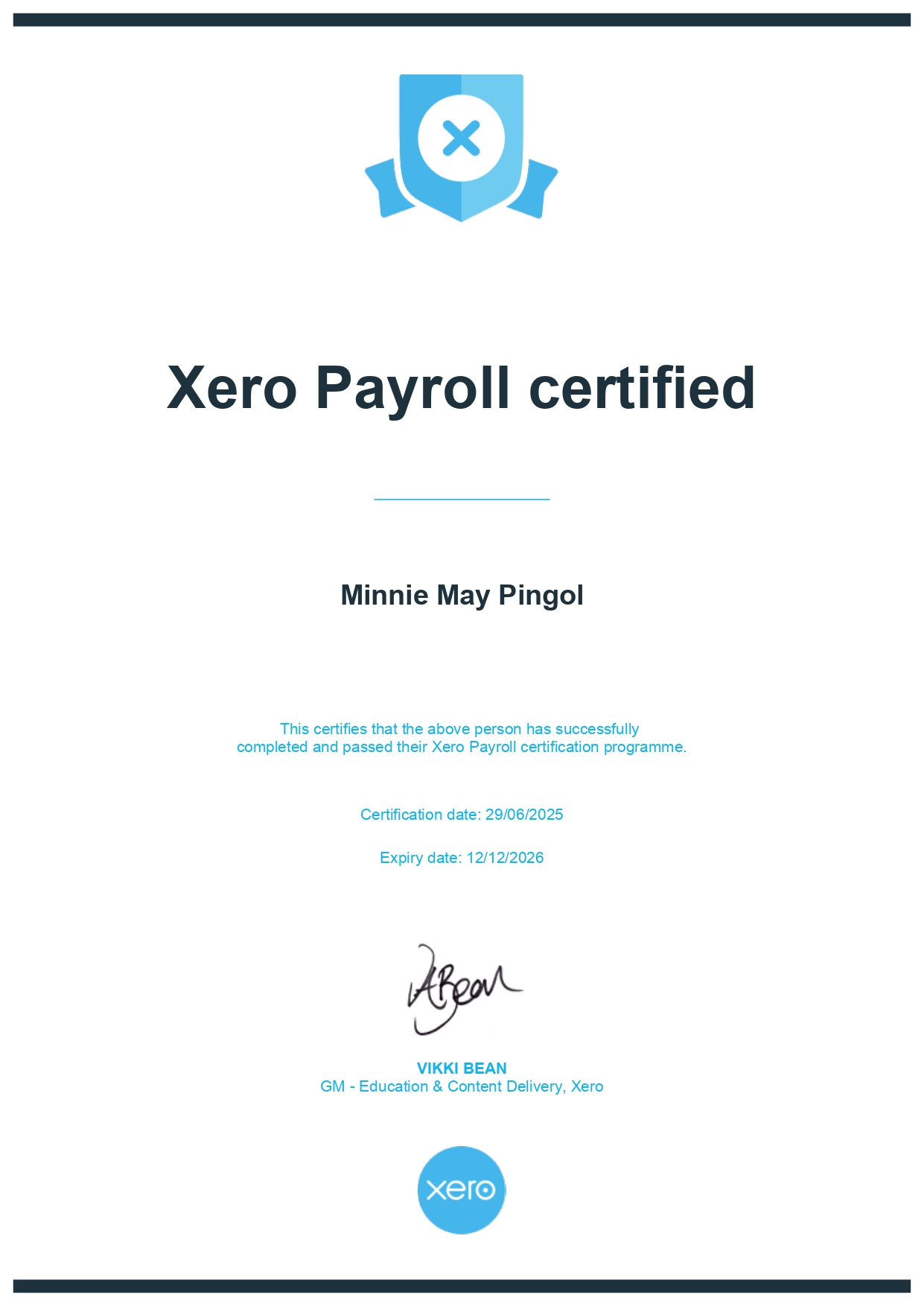 Xero Payroll Certification