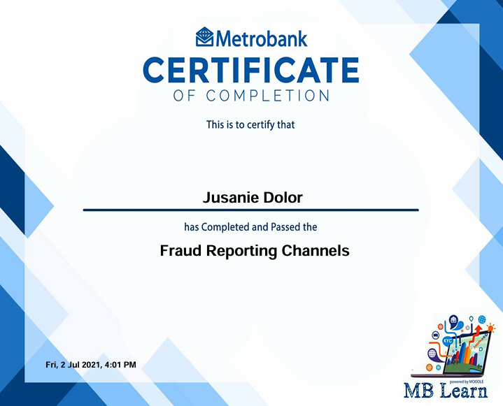 Fraud Reporting Training