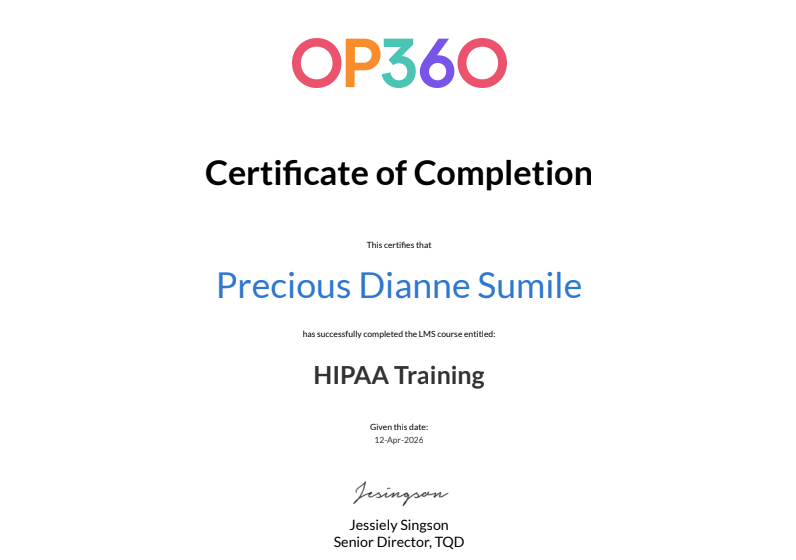 Certificate of Completion
