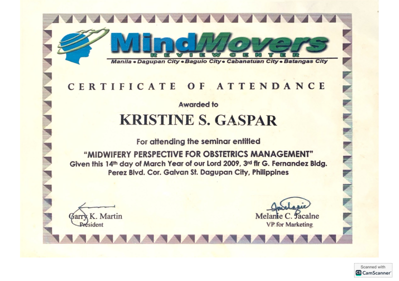 Certificate of Attendance