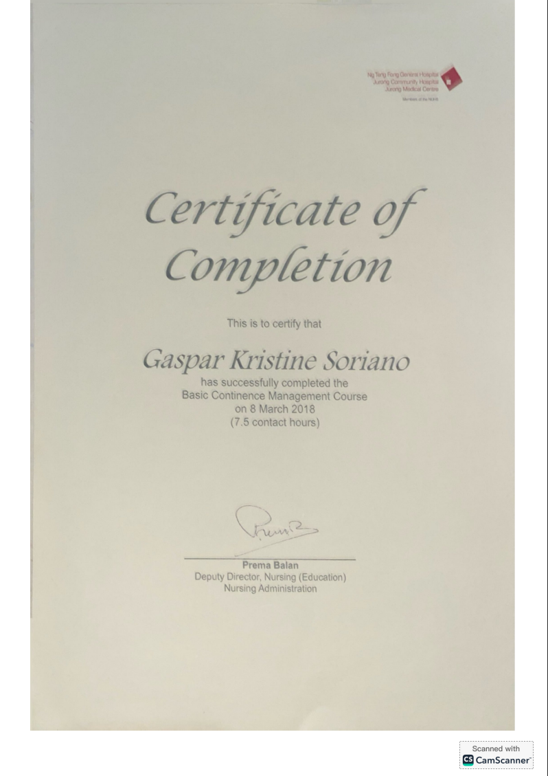 Certificate of Completion