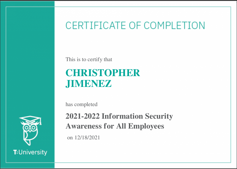 Information Security and Awareness