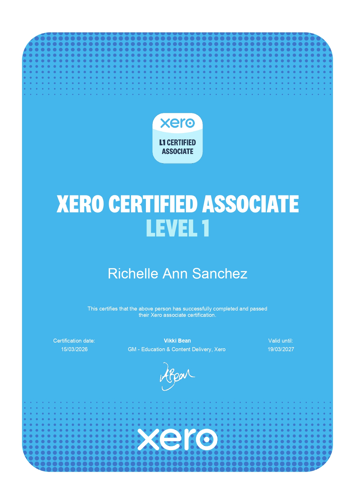Xero Certified Associate Level 1