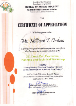 Certificate of Appreciation