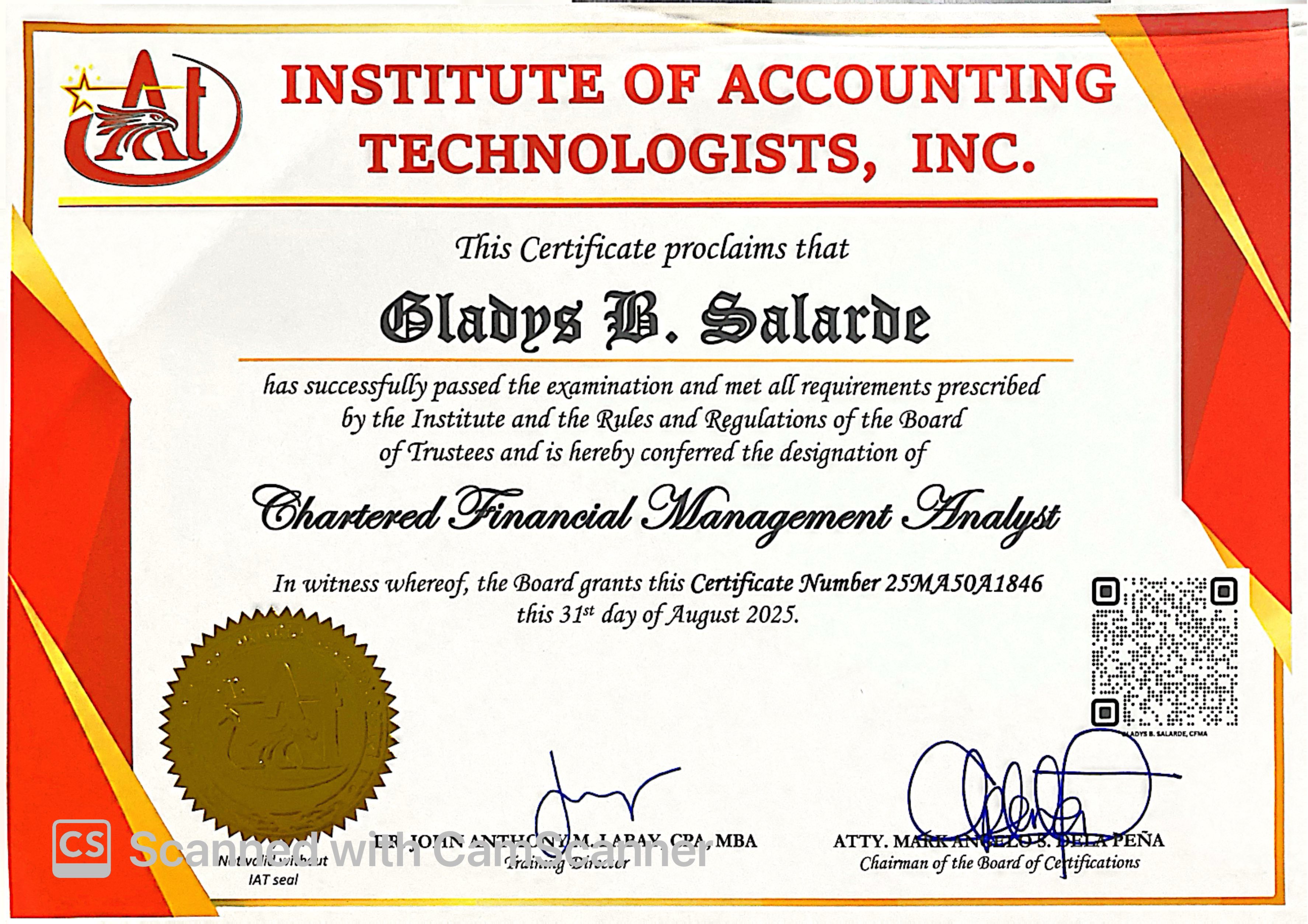 Chartered Financial Management Analyst