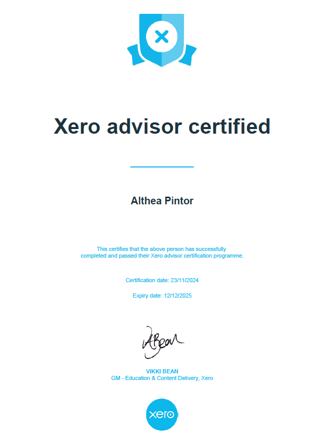 Xero Advisor Certificate