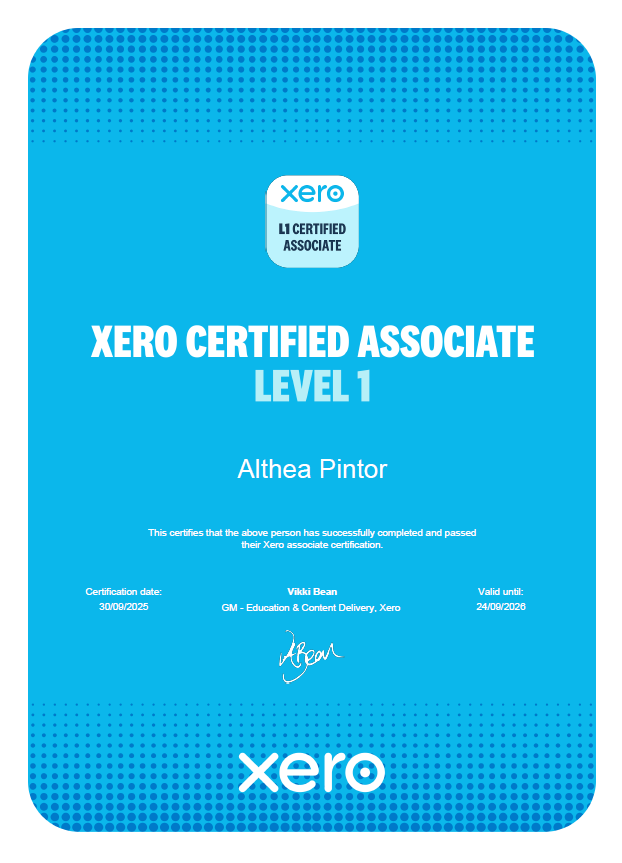 Xero Certified Associate Level 1