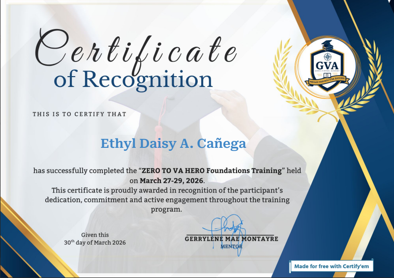 Certificate of Recognition