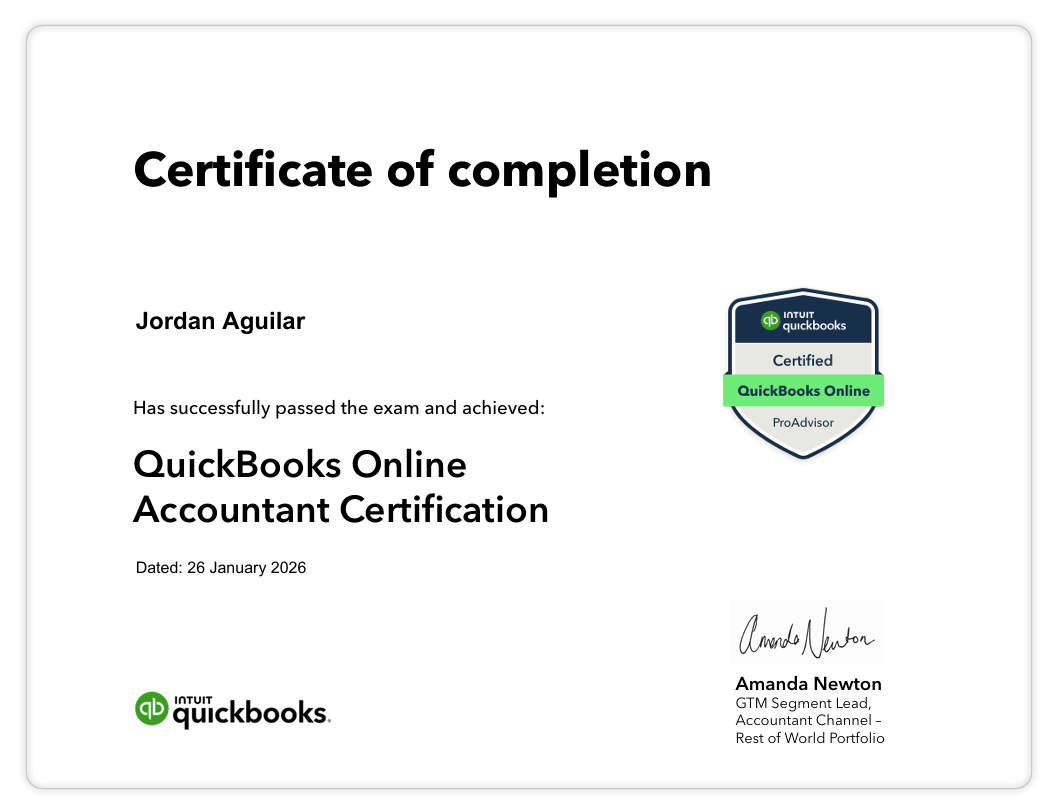 QuickBooks Online Accountant Certificate