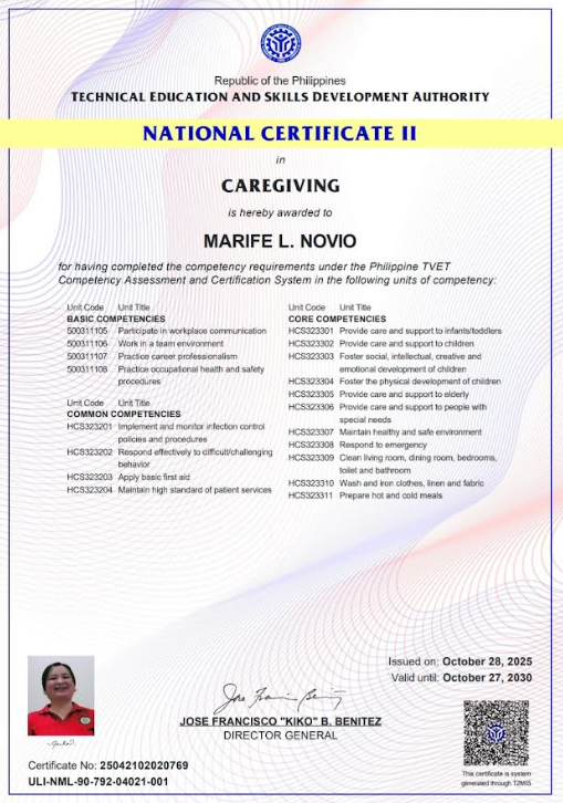 NC II Passer - Caregiving