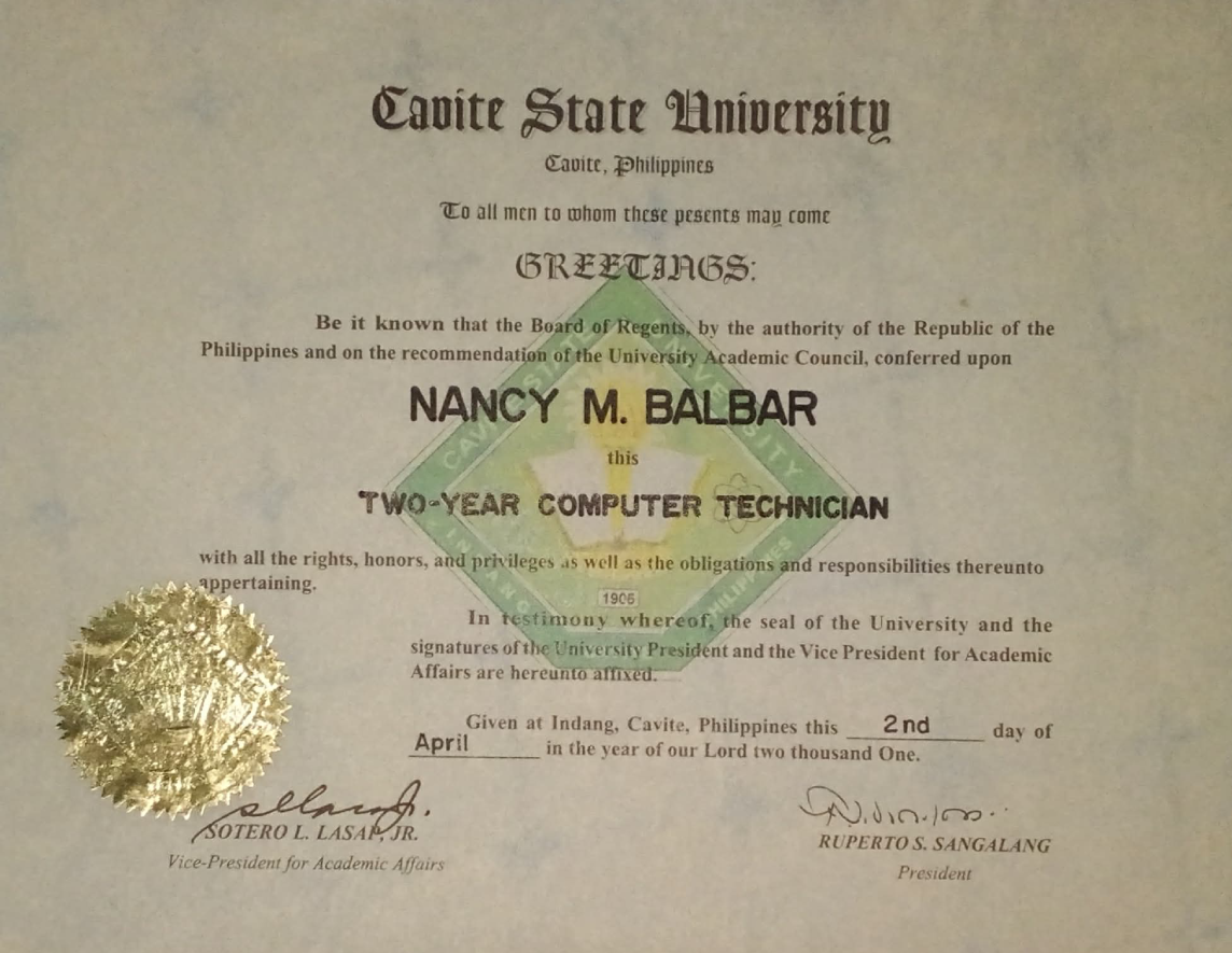 Diploma in Computer Technician