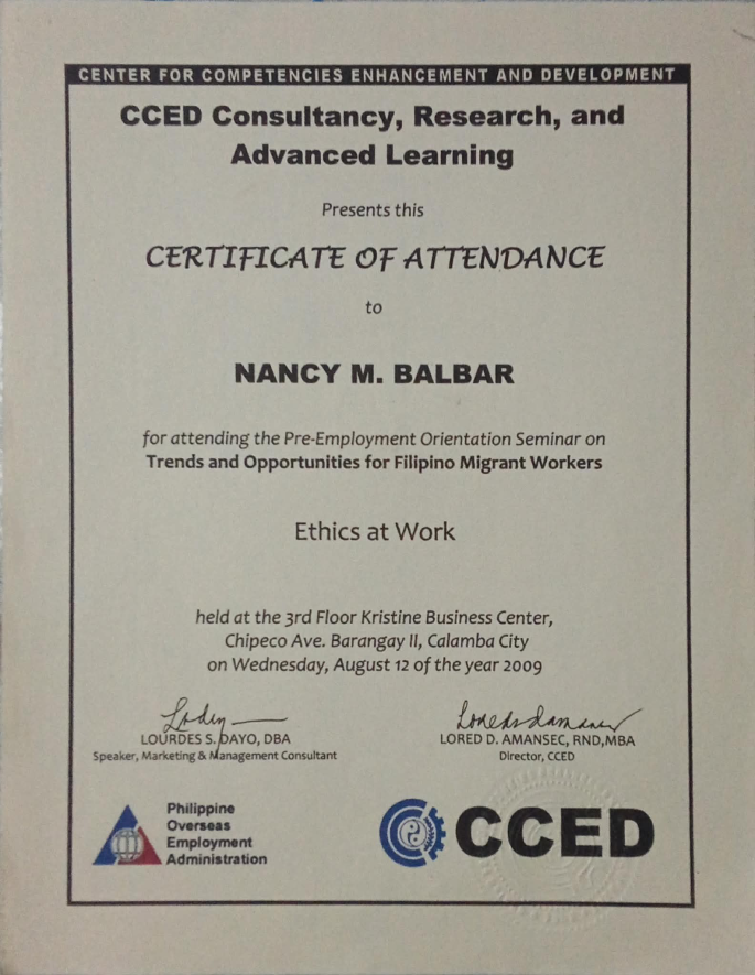 Ethics at Work Certificate