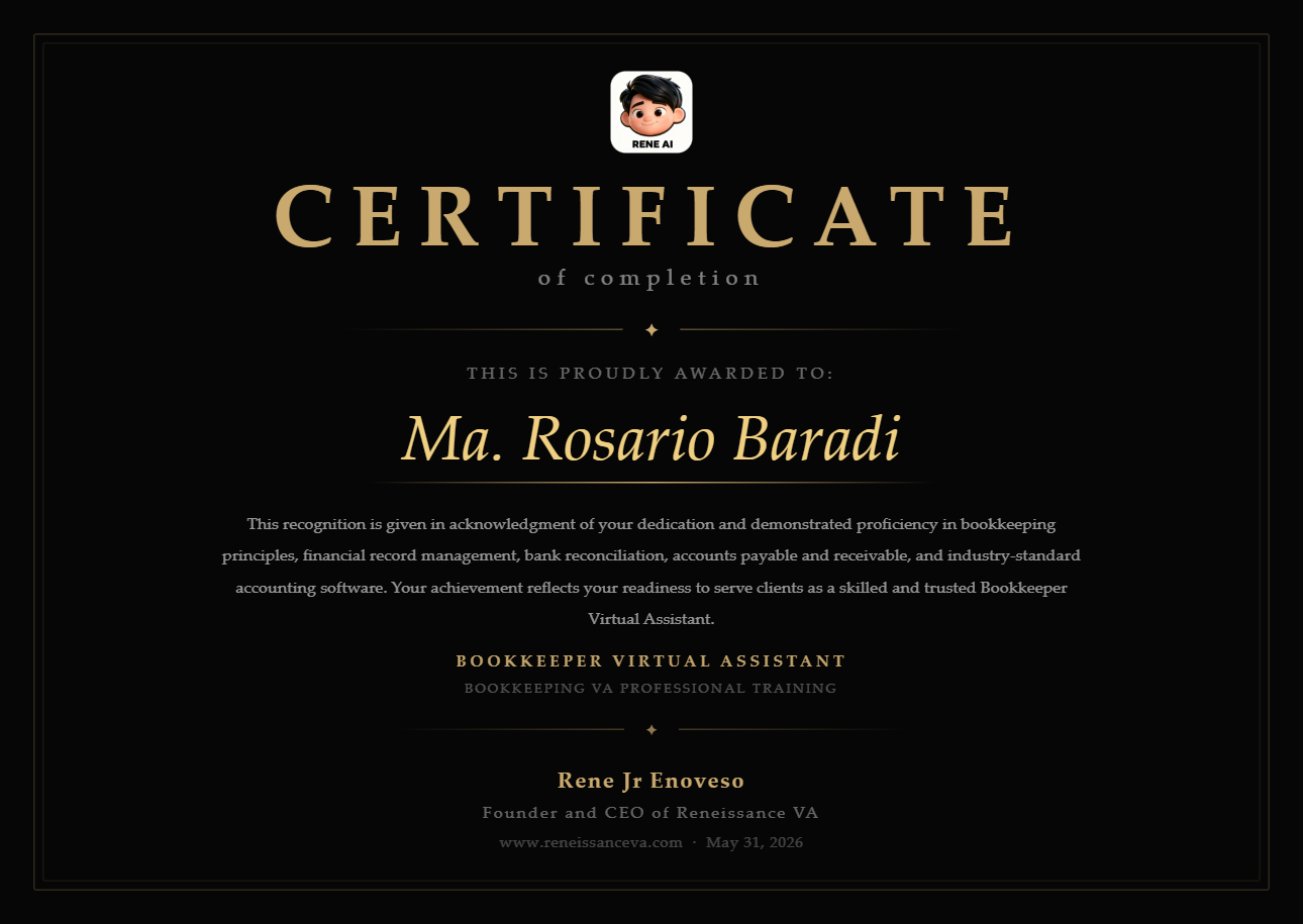 Bookkeeper-Virtual-Assistant-Certificate