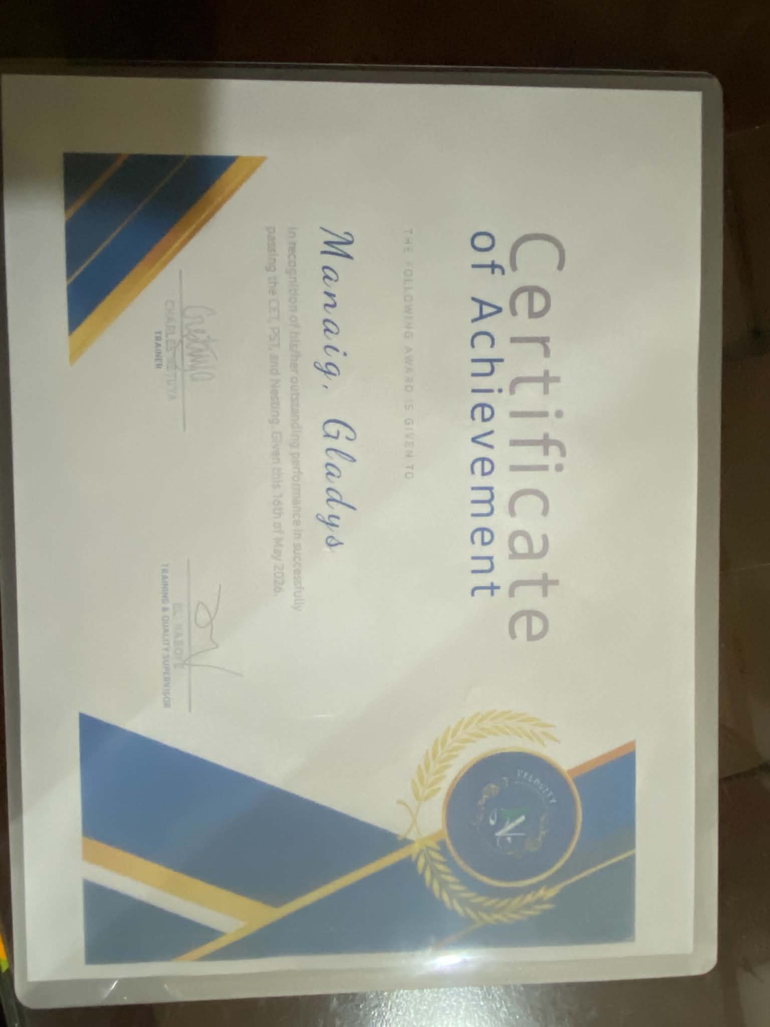 Costumer Service Representative Certificate