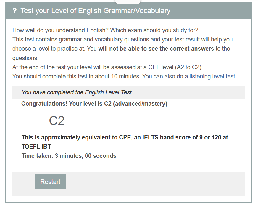 English Grammar/ Vocabulary