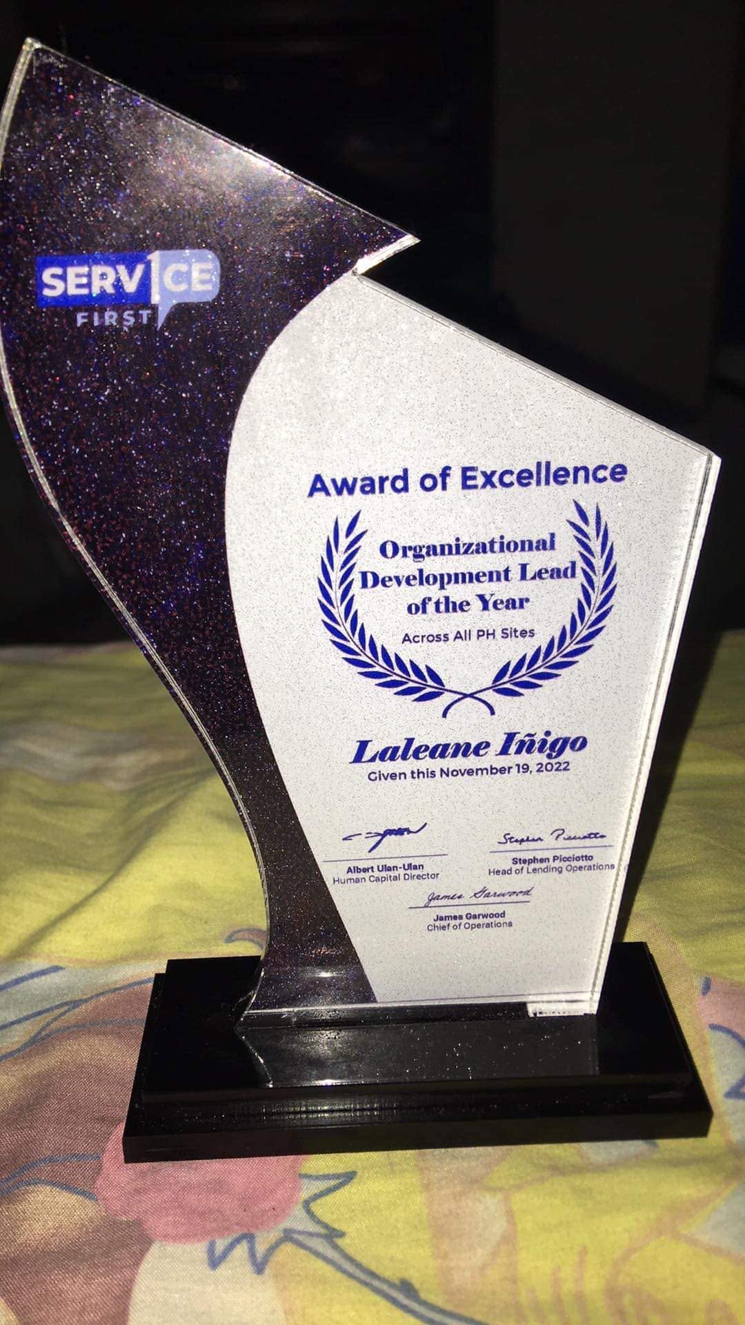 Organizational Development Lead of the Year Across All PH Sites
