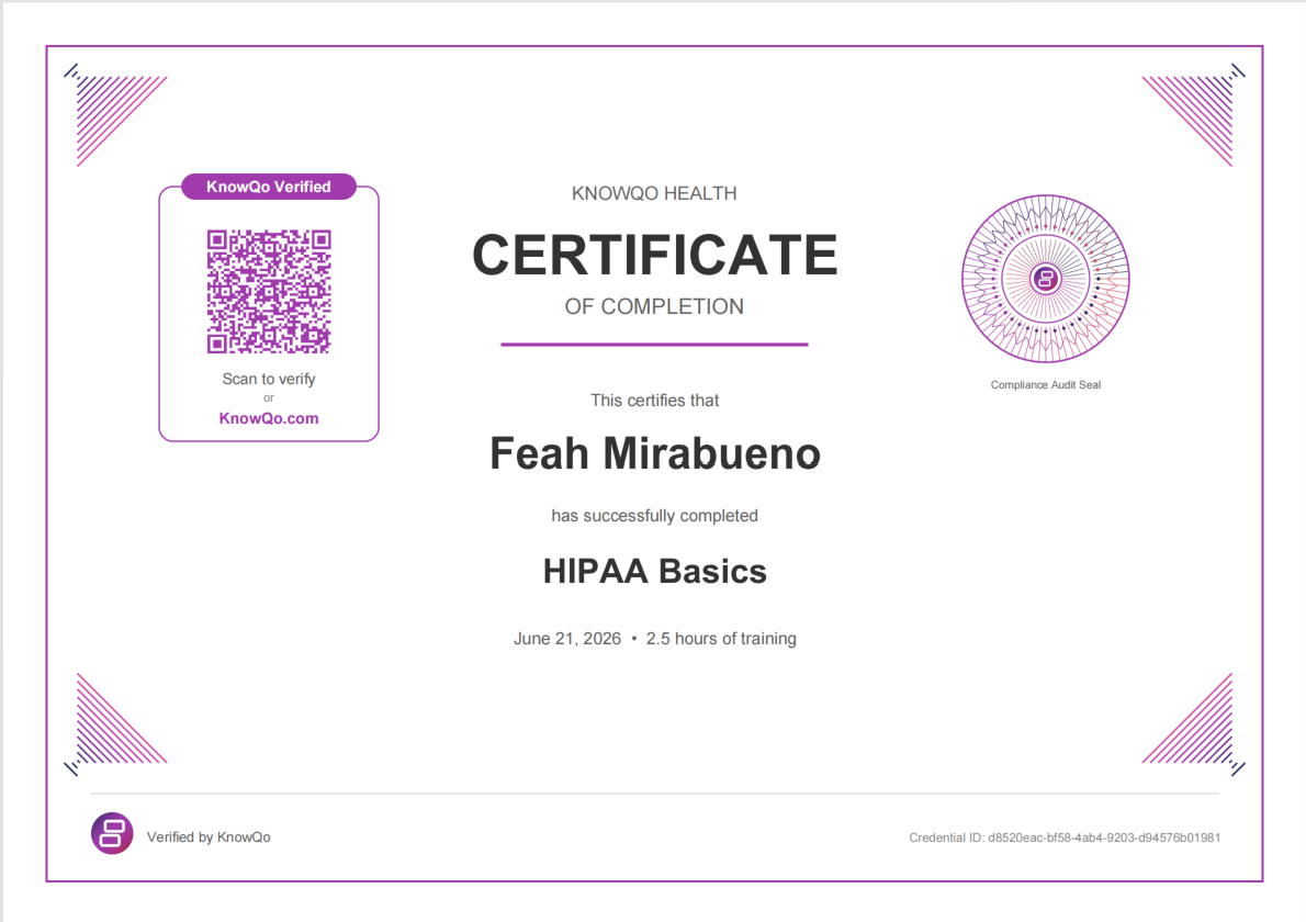 HIPAA Basics Certificate