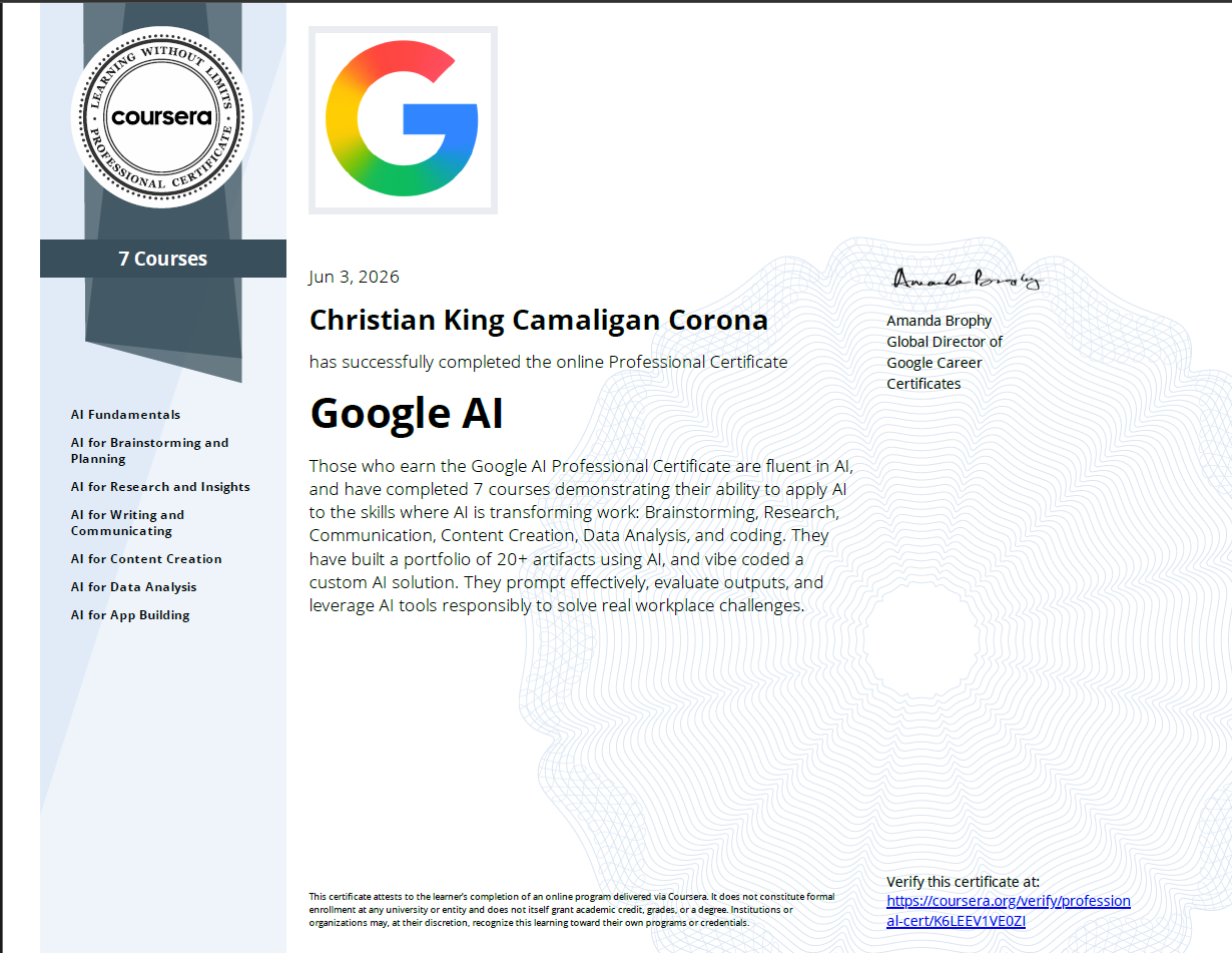 Google AI Fundamental Course by Coursera