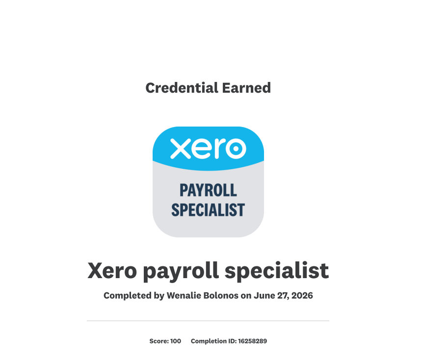 Xero payroll specialist