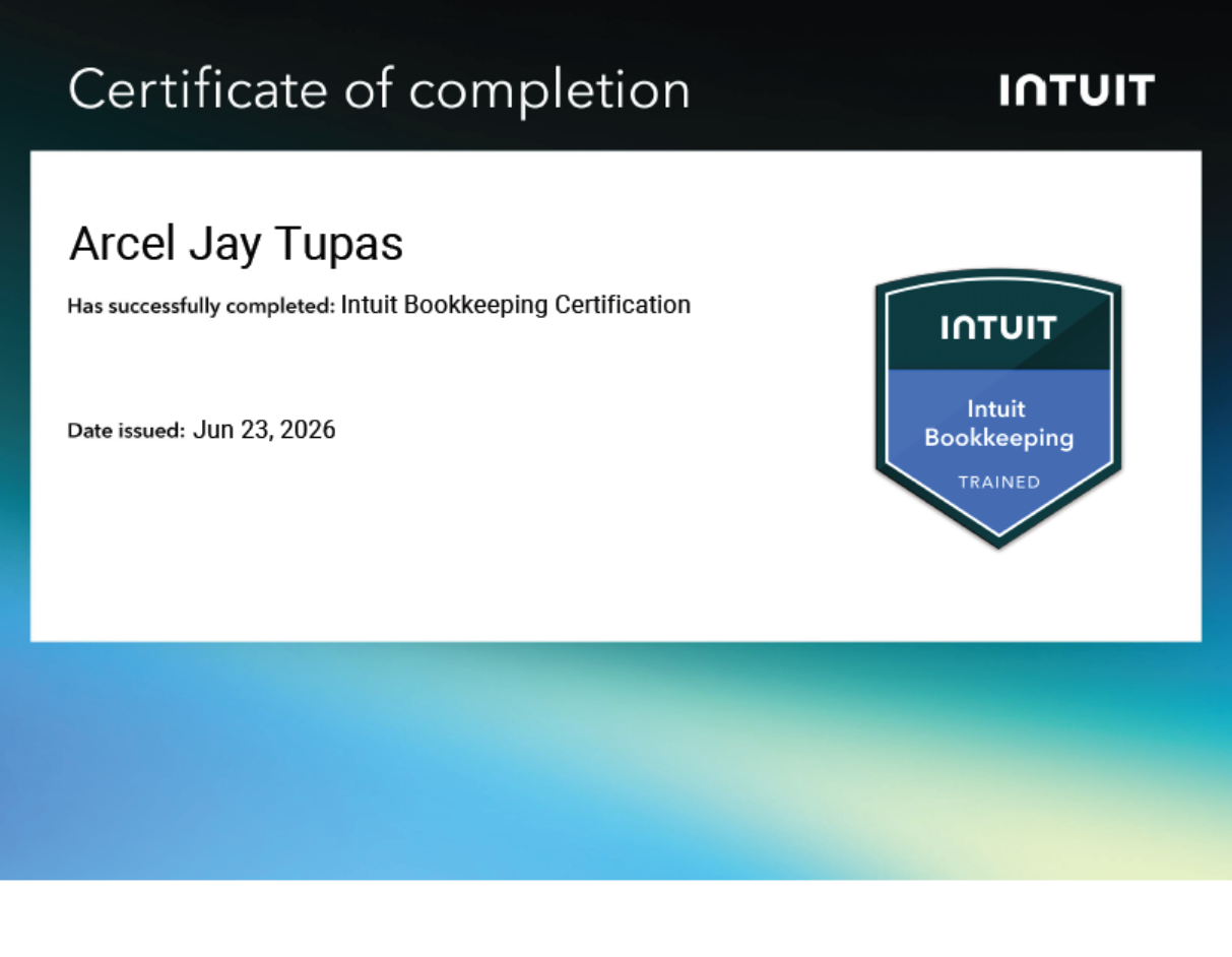 Intuit Bookkeeping Certificate