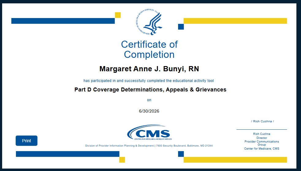 Part D Coverage Determinations, Appeals & Grievances